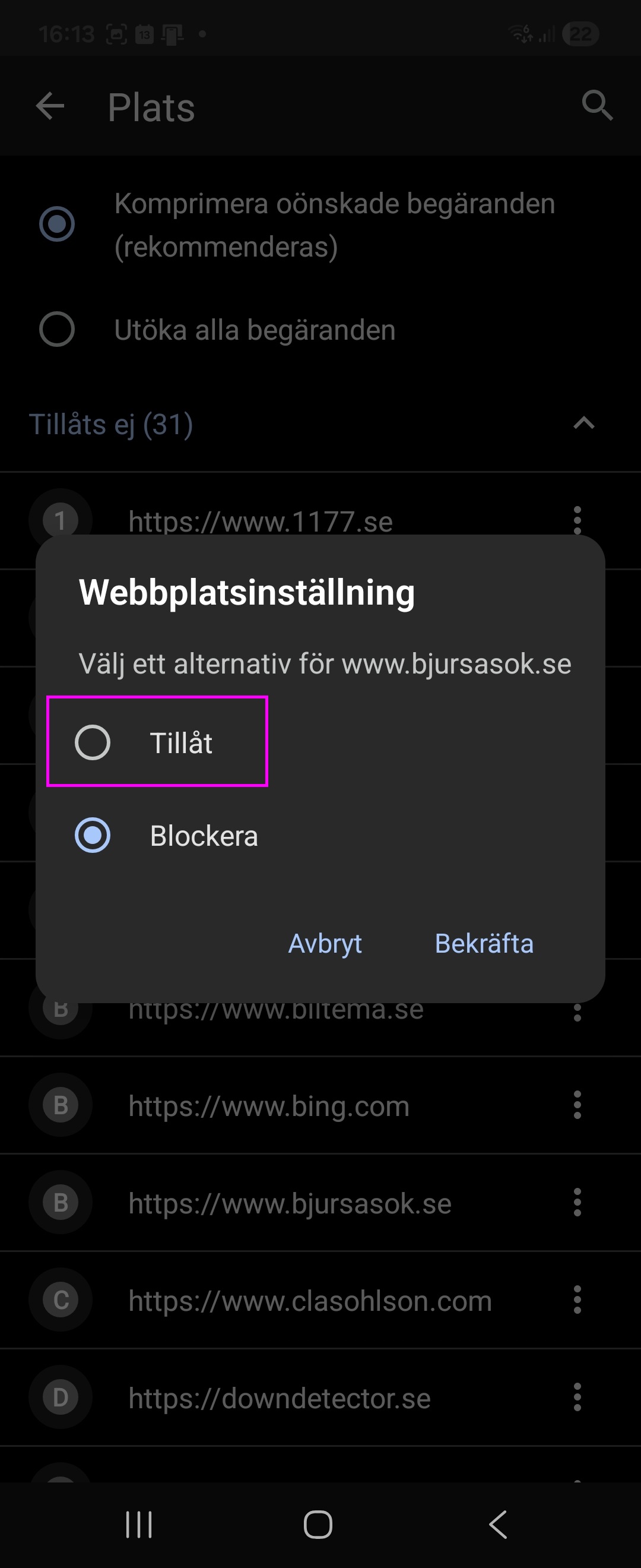 Ställ in platsbehörigheter