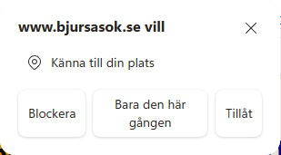 Tillåt Plats web-sida